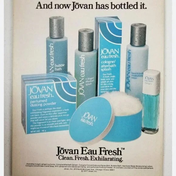 RARE DISCONTINUED Jovan VintageEau Fresh After bath Splash 16 oz Blue Bottle
